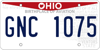 OH license plate GNC1075