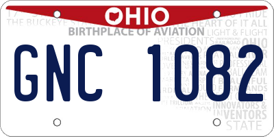 OH license plate GNC1082