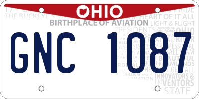 OH license plate GNC1087