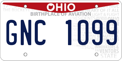 OH license plate GNC1099