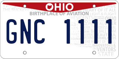 OH license plate GNC1111