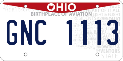 OH license plate GNC1113
