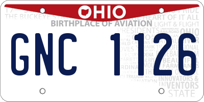 OH license plate GNC1126