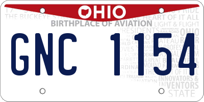 OH license plate GNC1154