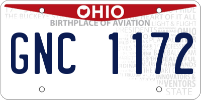 OH license plate GNC1172