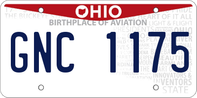 OH license plate GNC1175