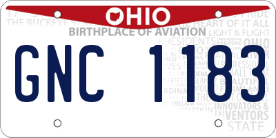 OH license plate GNC1183