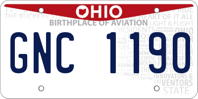 OH license plate GNC1190