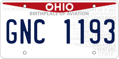 OH license plate GNC1193