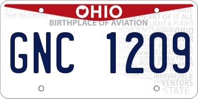 OH license plate GNC1209