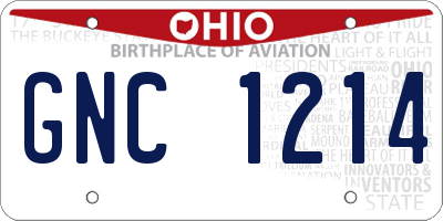 OH license plate GNC1214