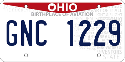 OH license plate GNC1229