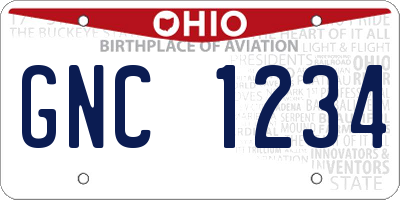 OH license plate GNC1234