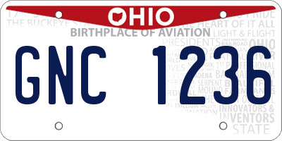 OH license plate GNC1236