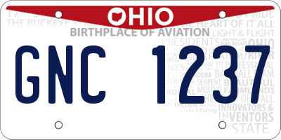 OH license plate GNC1237