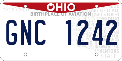 OH license plate GNC1242