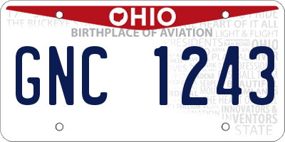 OH license plate GNC1243