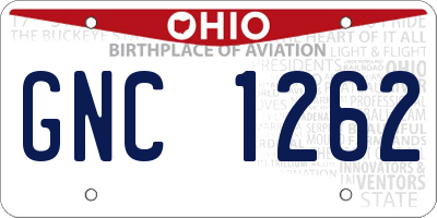 OH license plate GNC1262