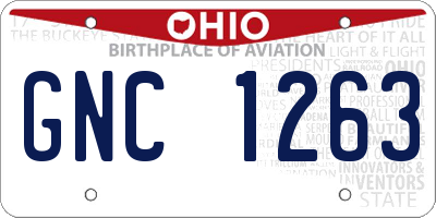 OH license plate GNC1263