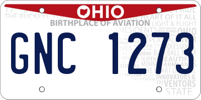 OH license plate GNC1273