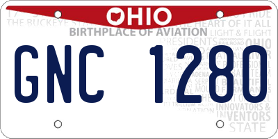 OH license plate GNC1280