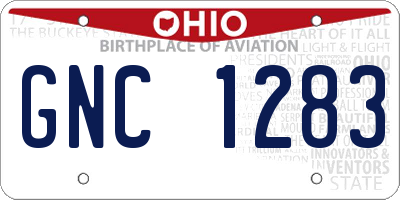 OH license plate GNC1283