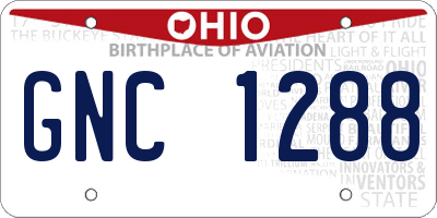 OH license plate GNC1288