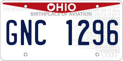 OH license plate GNC1296
