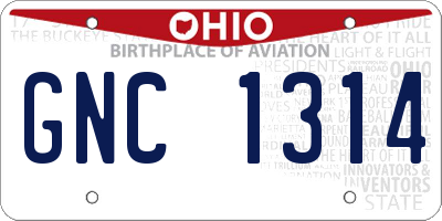 OH license plate GNC1314