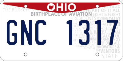 OH license plate GNC1317