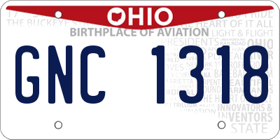 OH license plate GNC1318