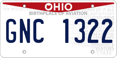 OH license plate GNC1322