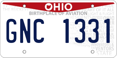 OH license plate GNC1331