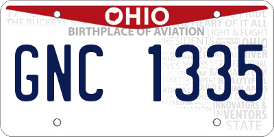 OH license plate GNC1335