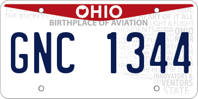 OH license plate GNC1344