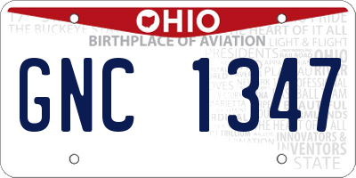OH license plate GNC1347