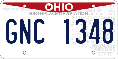 OH license plate GNC1348