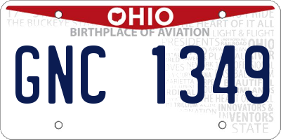 OH license plate GNC1349