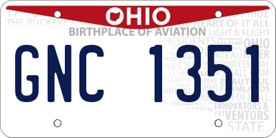 OH license plate GNC1351