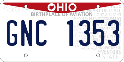 OH license plate GNC1353