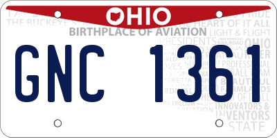 OH license plate GNC1361