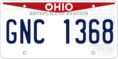 OH license plate GNC1368
