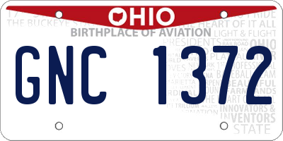 OH license plate GNC1372