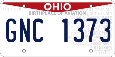 OH license plate GNC1373