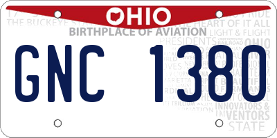 OH license plate GNC1380