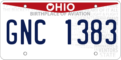 OH license plate GNC1383