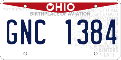OH license plate GNC1384