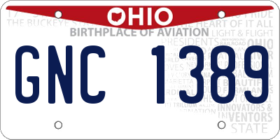 OH license plate GNC1389