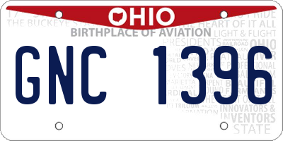 OH license plate GNC1396