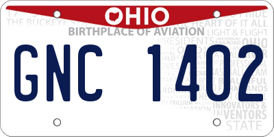 OH license plate GNC1402